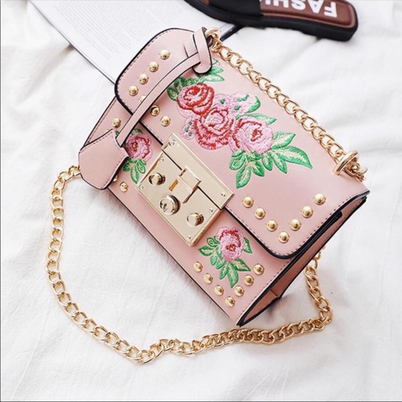 Nordstrom Handbags - Super cute pink & flowers cross body bag!